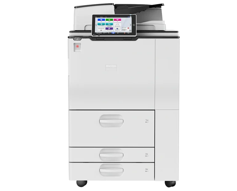 High-performance Ricoh multifunction printer (MFP) for commercial copier rental at 601 South Figueroa Street in Downtown Los Angeles 90017.