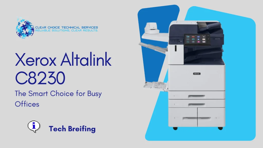 Xerox AltaLink C8230 multi-function printer with a 10.1-inch tablet-like touchscreen and high-capacity trays at 601 South Figueroa Street, Los Angeles, CA.
